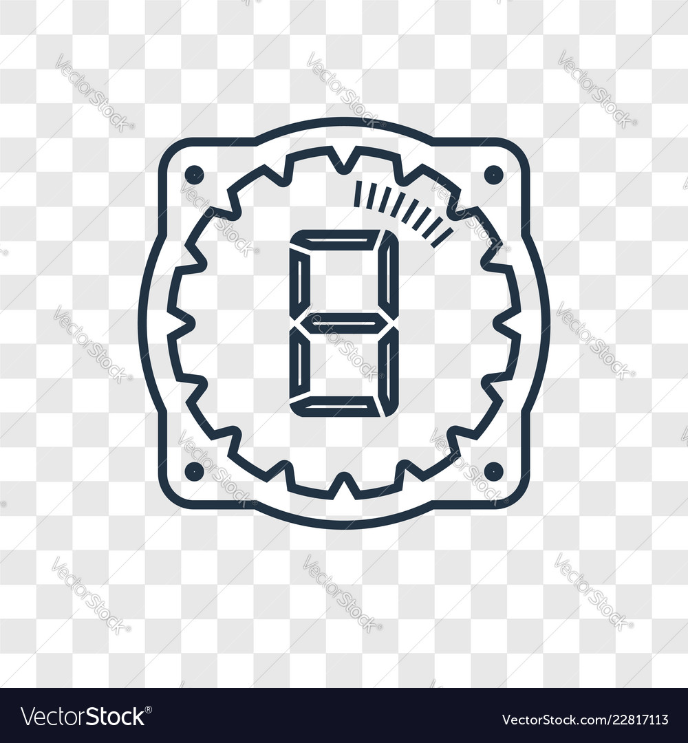 Time concept linear icon isolated on transparent vector image Time concept linear icon isolated on transparent