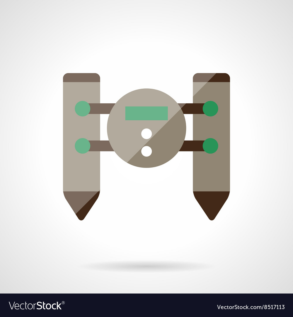 Unmanned robot flat color design icon
