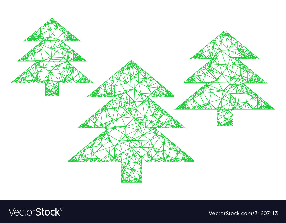 Web net fir tree forest icon vector image Web net fir tree forest icon