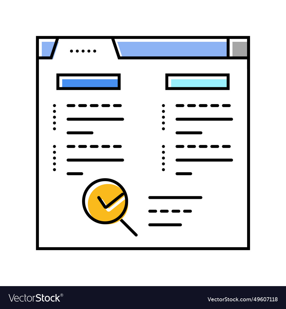 Background check interview job color icon vector image Background check interview job color icon