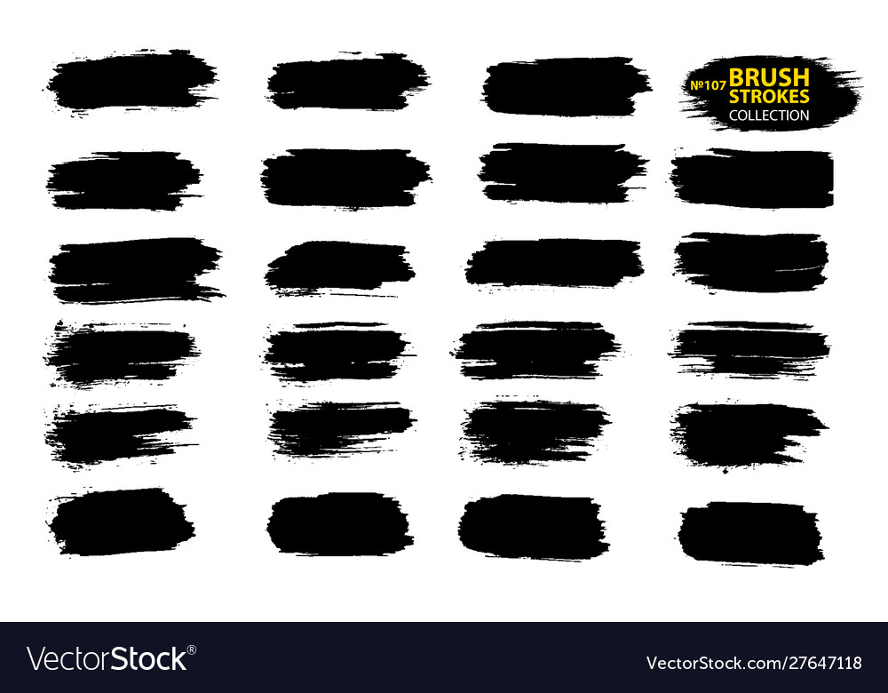 Black ink brush strokes thin dirty vector image Black ink brush strokes thin dirty