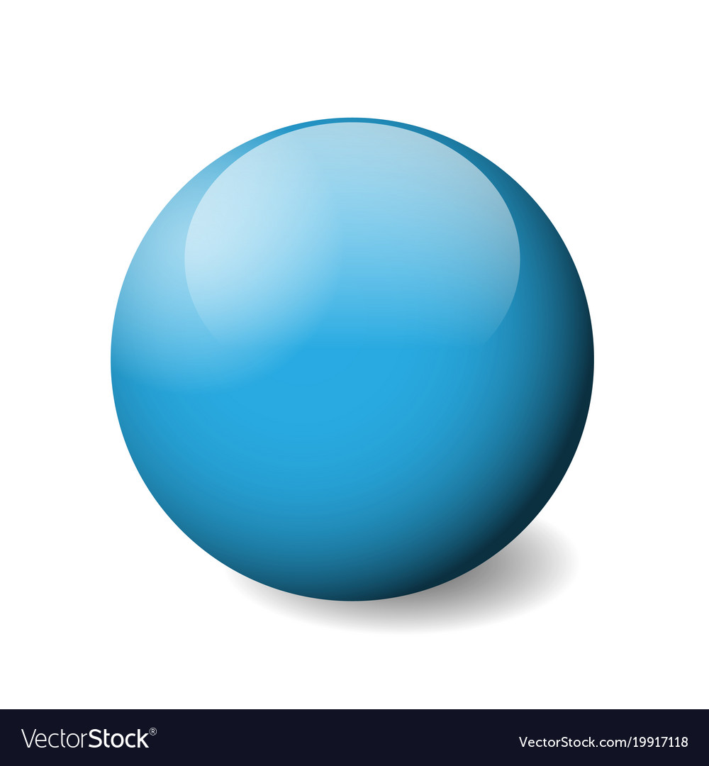 3d Vector Object Of A Blue Glossy Sphere Ball Or Orb With Dropped