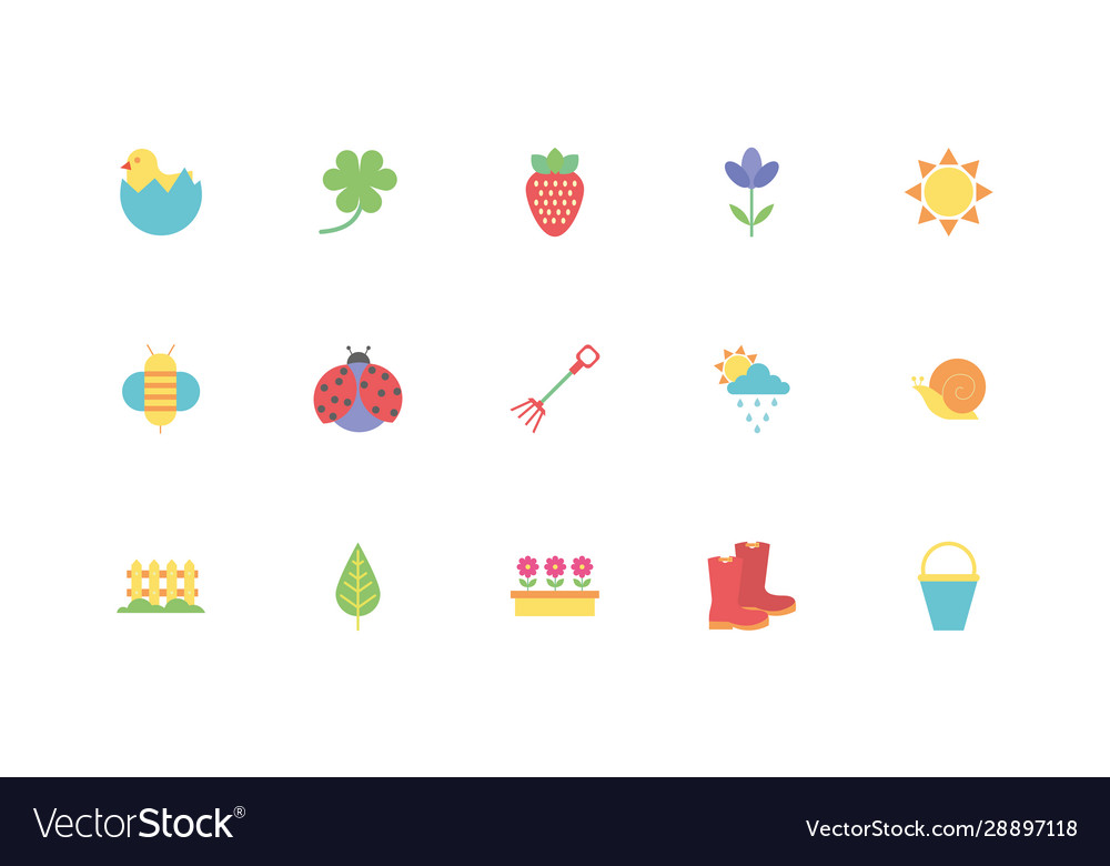Bundle spring set icons