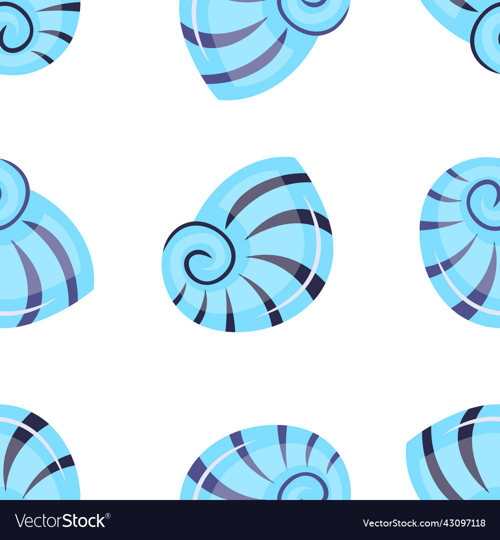 Colorful shellfish seamless pattern