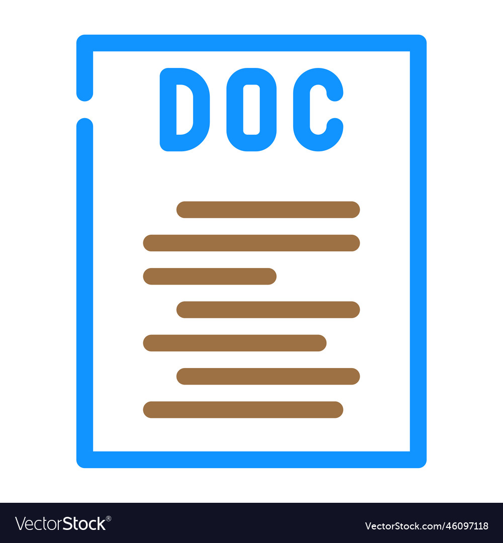 Doc file format document color icon