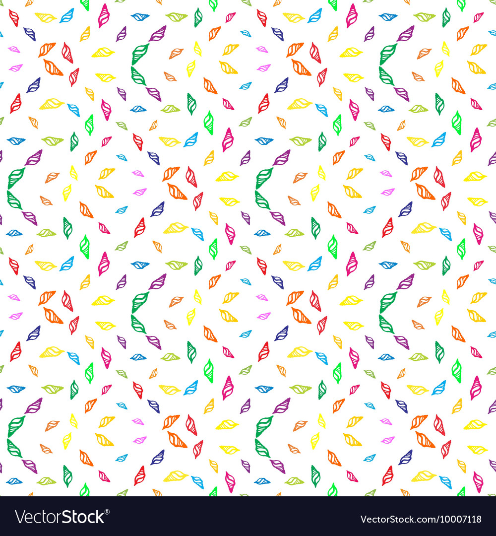 Doodles seashells background seamless pattern