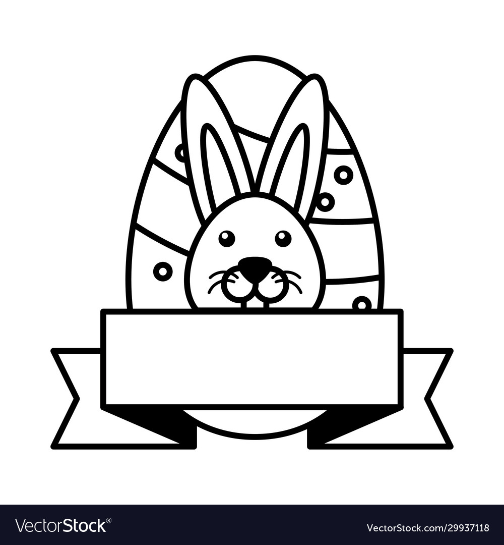 Easter rabbit with eggs on white background