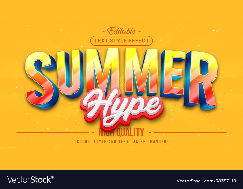 Editable text style effect - summer