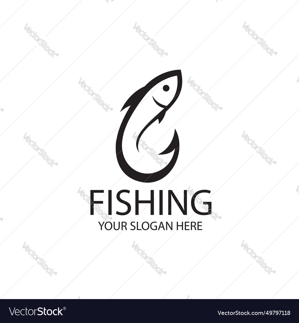 Fishing hook and fish Royalty Free Vector Image