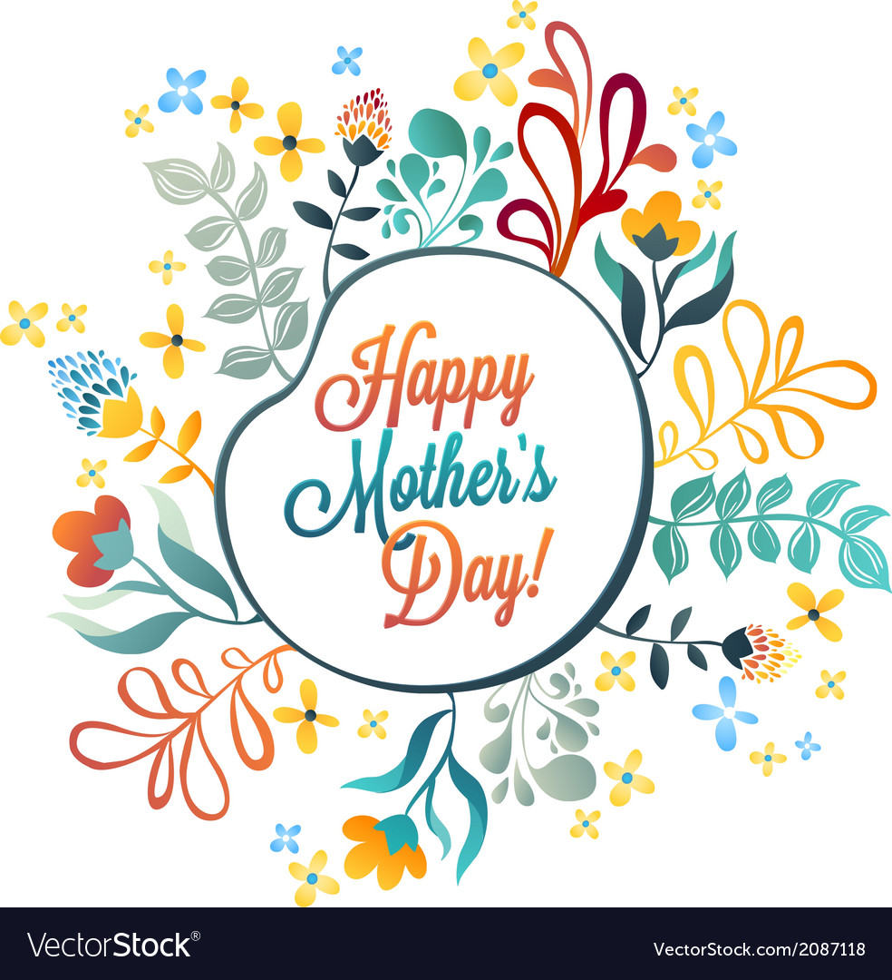 Happy mothers day flowers pattern decorative