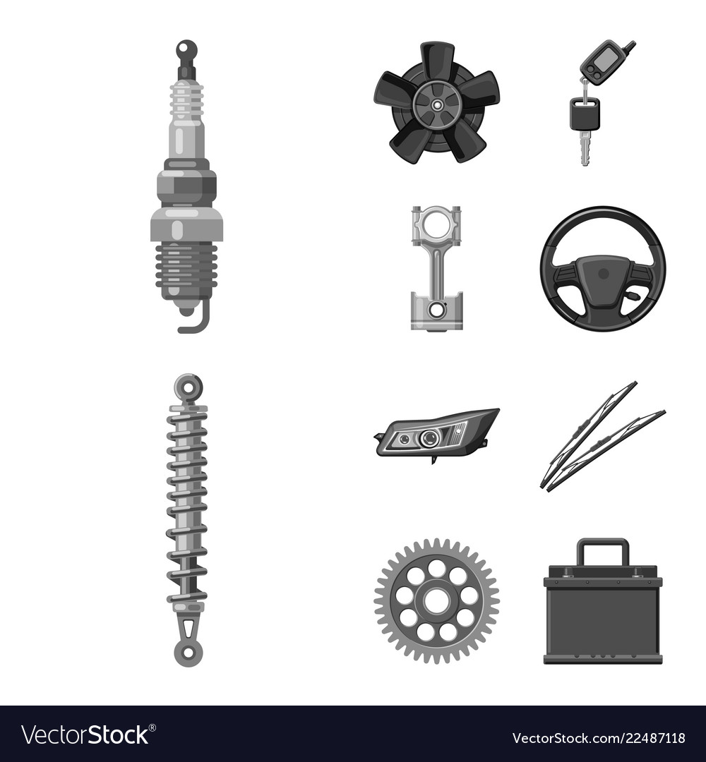 Isolated object of auto and part symbol vector image Isolated object of auto and part symbol