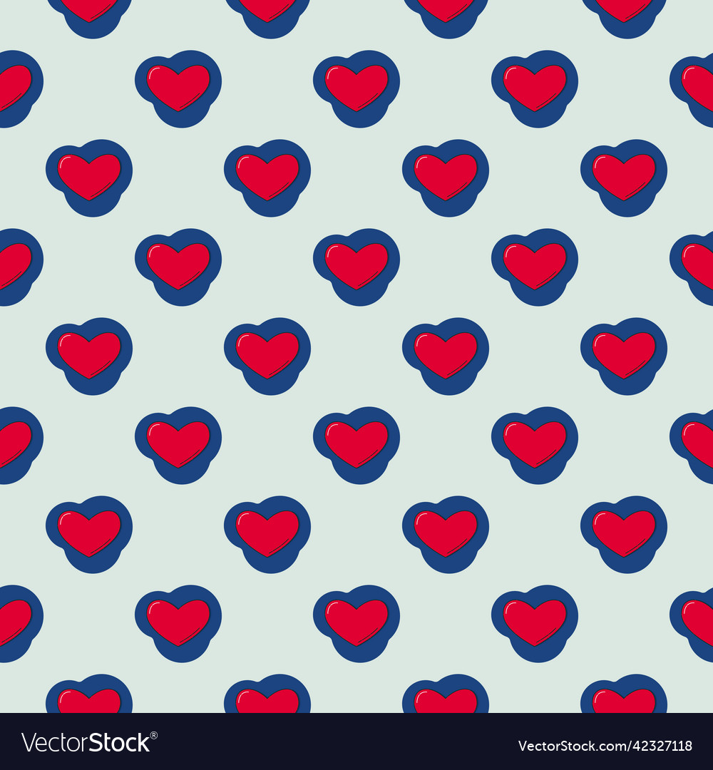 Line art seamless pattern in the form of a red