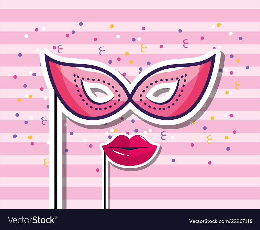 Mask with mouth to happy birthday event