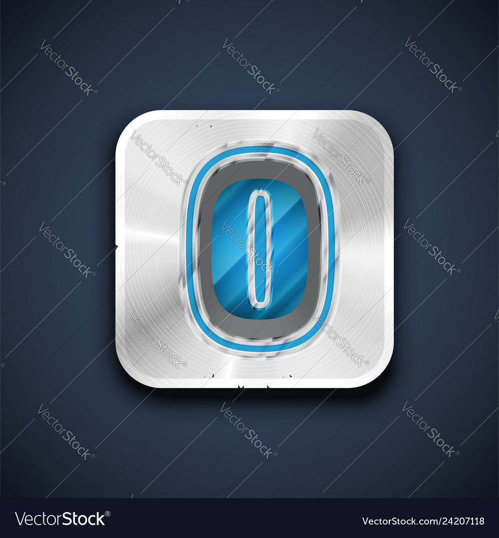 Metallic 3d character from a font set vector image Metallic 3d character from a font set