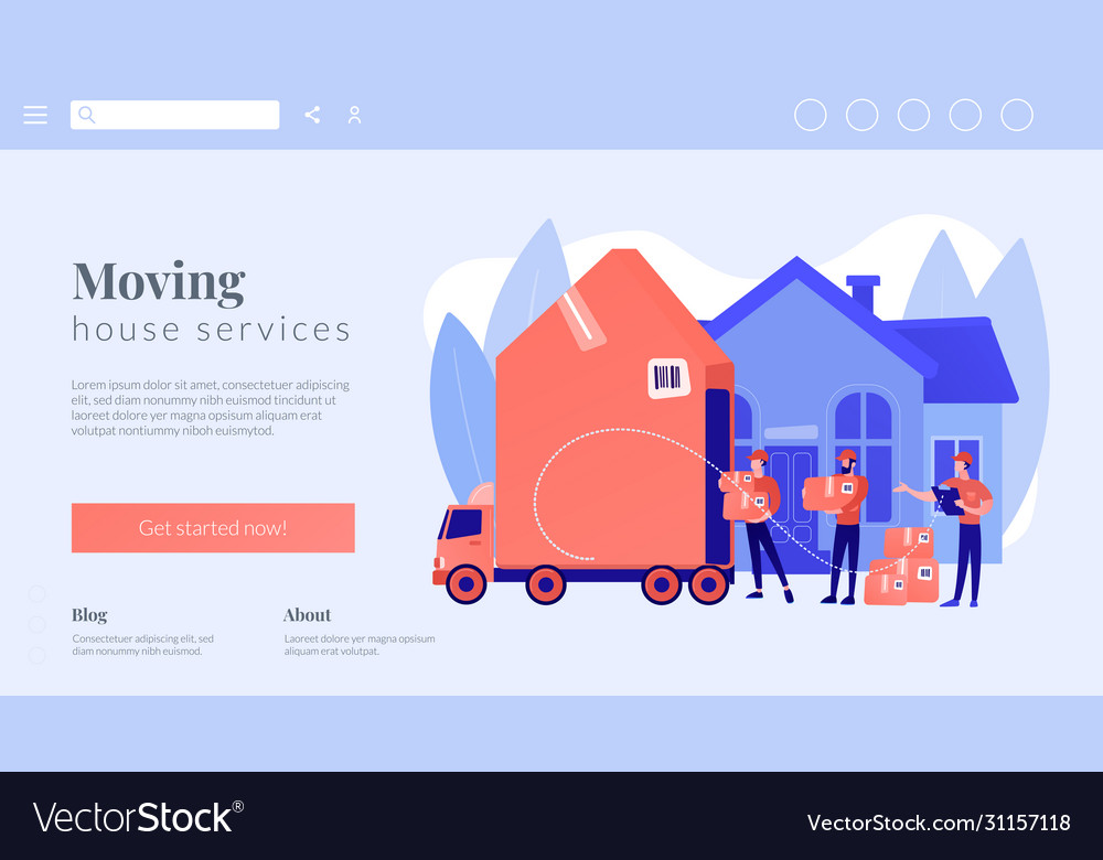 Moving house services concept landing page