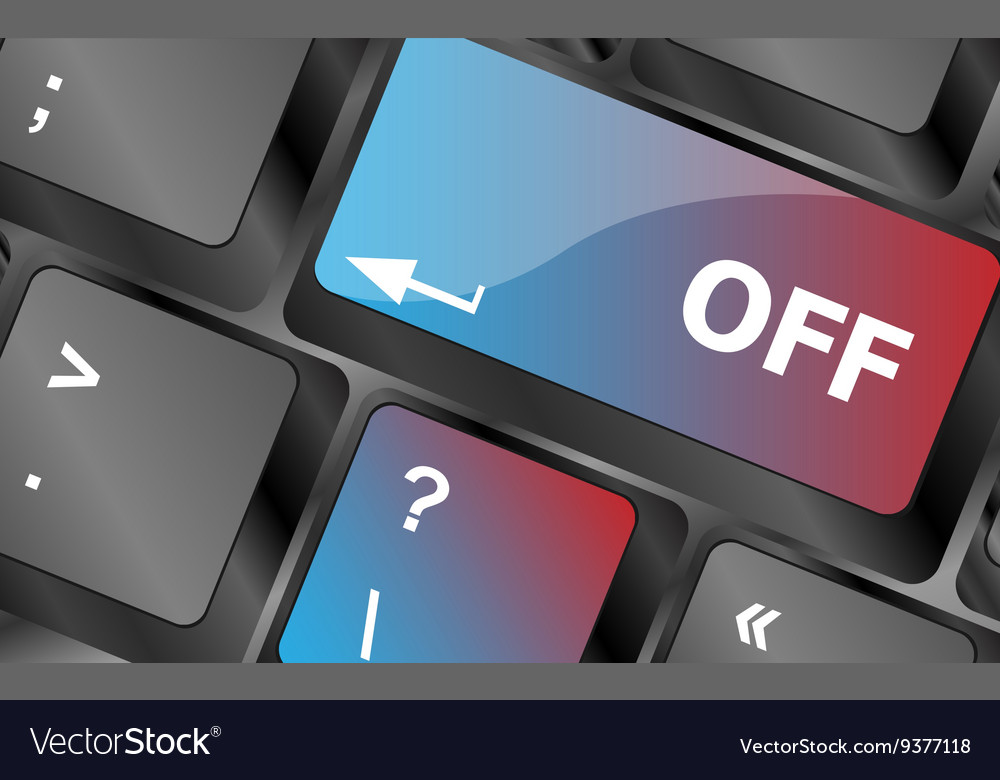 Off word on red keyboard button keys