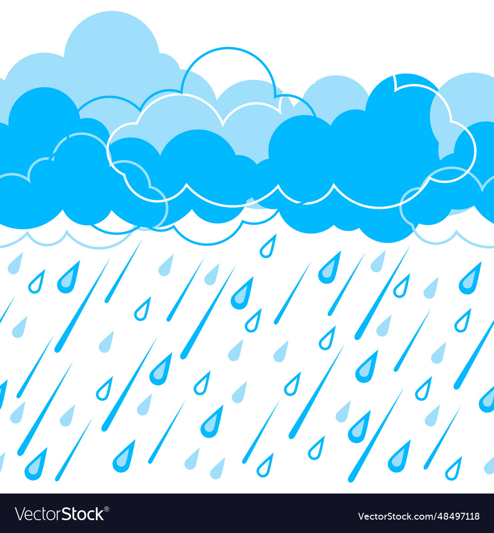 Pattern with clouds and rain stylized background vector image Pattern with clouds and rain stylized background