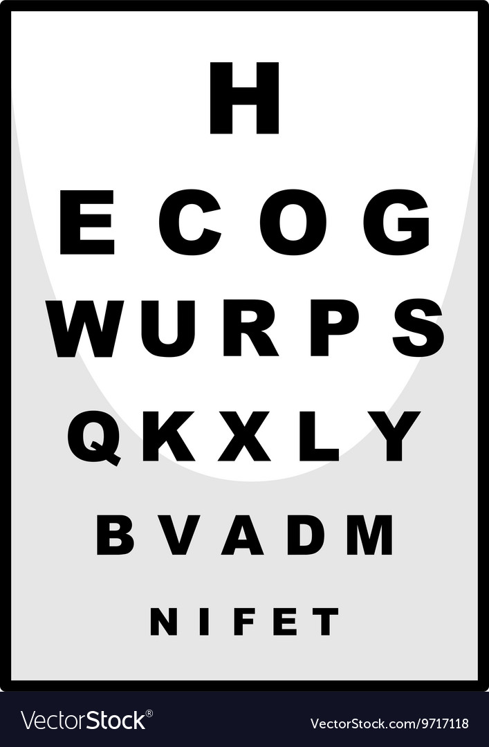 Reading chart for ophthalmologist Royalty Free Vector Image