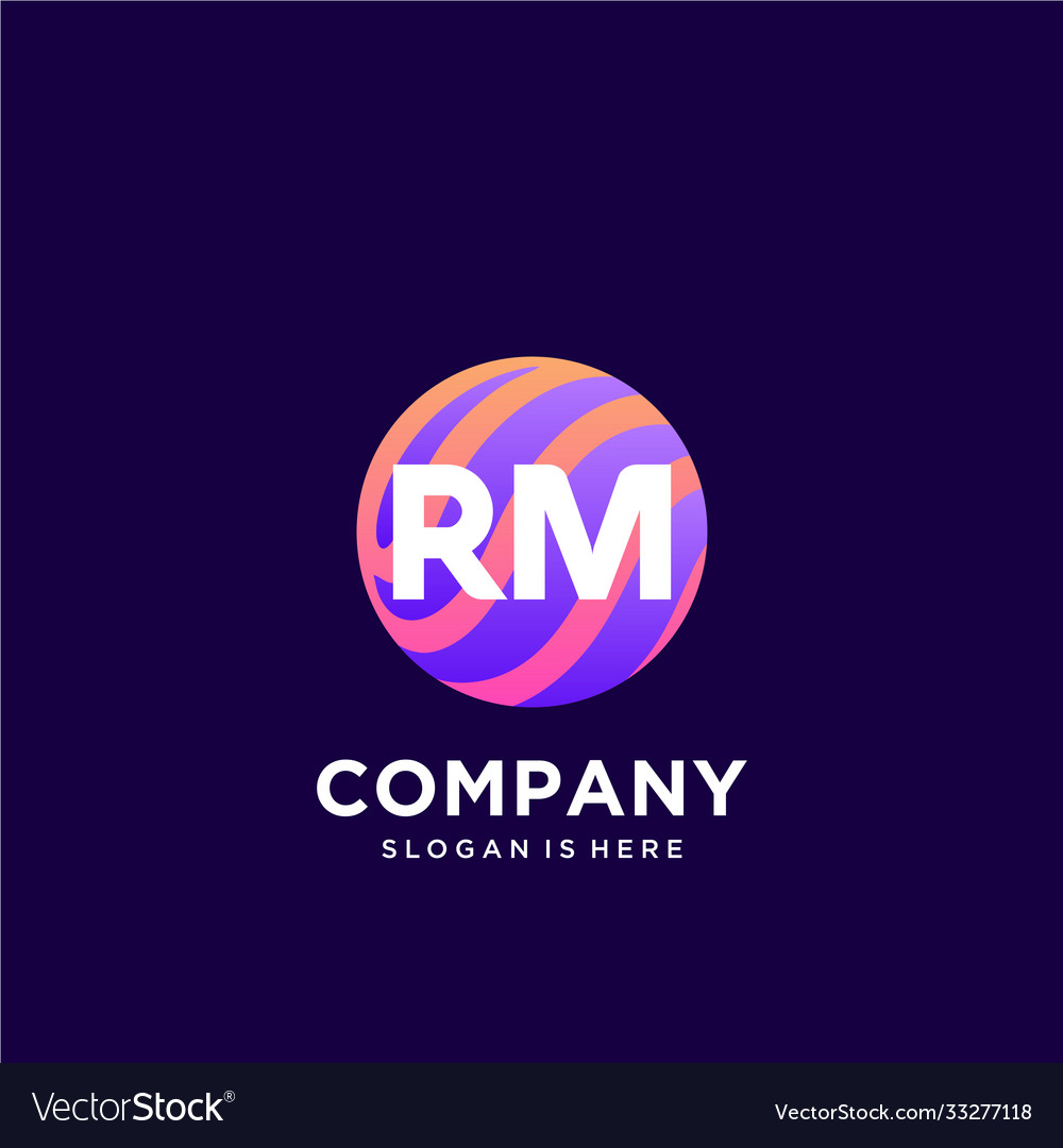 Rm initial logo with colorful template Vector Image Rm initial logo with colorful template
