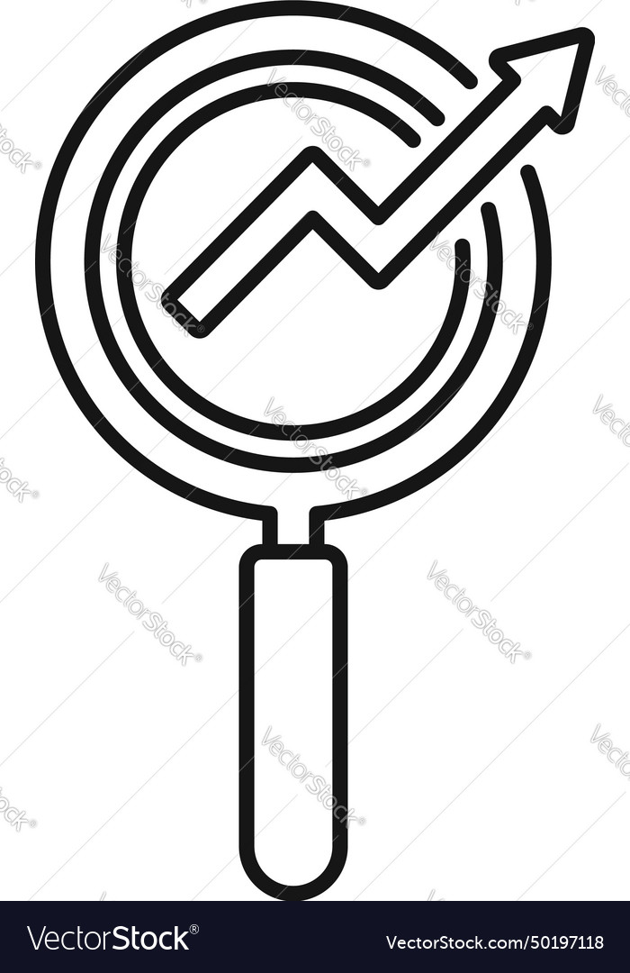 Search graph management icon outline Royalty Free Vector