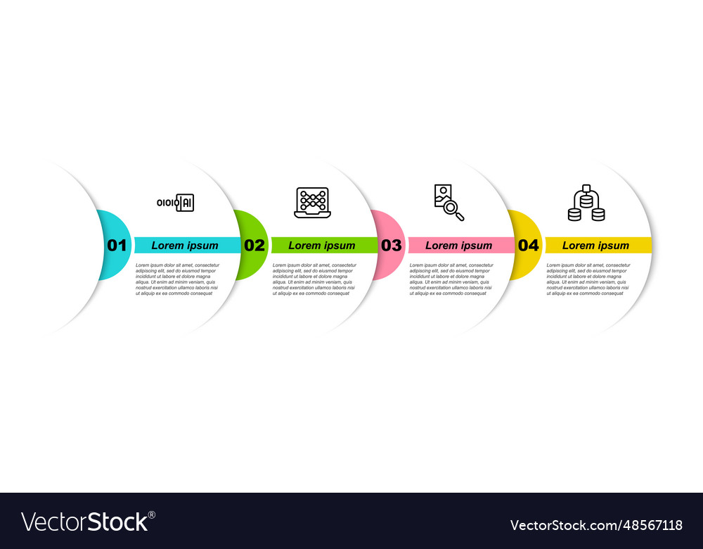 Set line binary code neural network photo vector image Set line binary code neural network photo