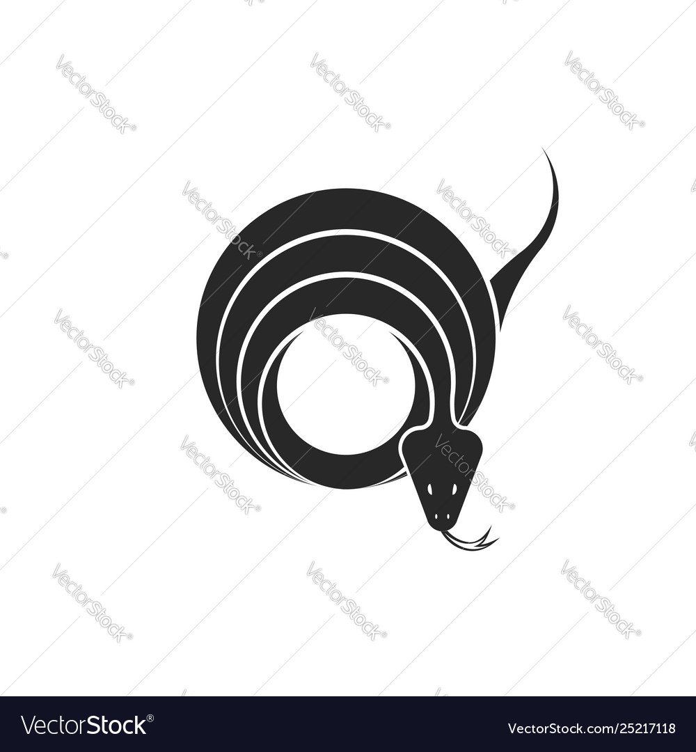 Snake logo round geometric shape twisted reptile vector image Snake logo round geometric shape twisted reptile