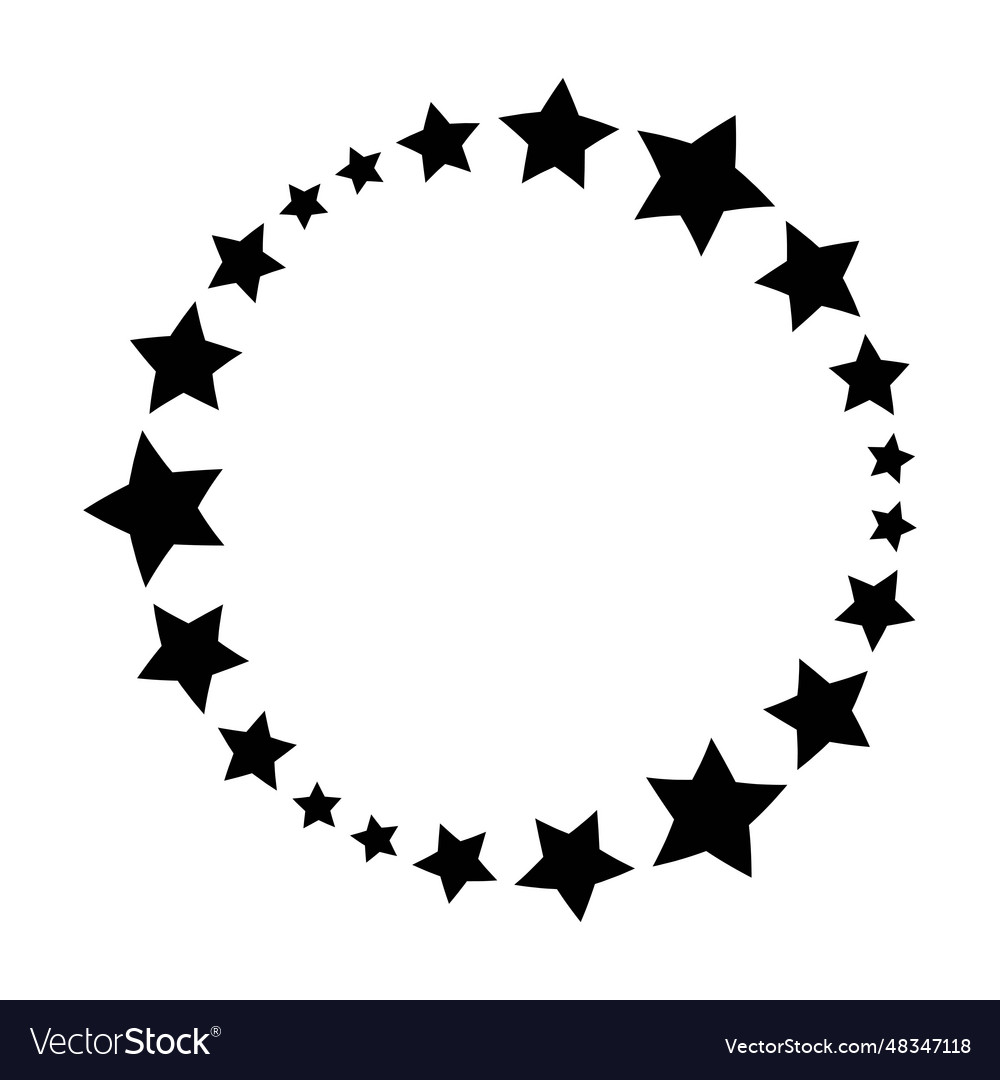 Star frame border horizontal line shape icon vector image Star frame border horizontal line shape icon