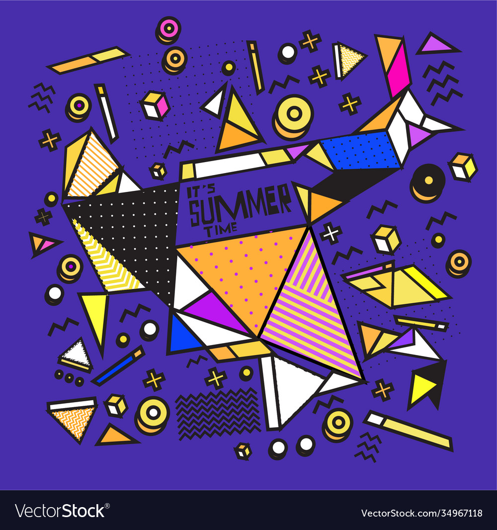 Triangle geometric forms for summer design event vector image Triangle geometric forms for summer design event