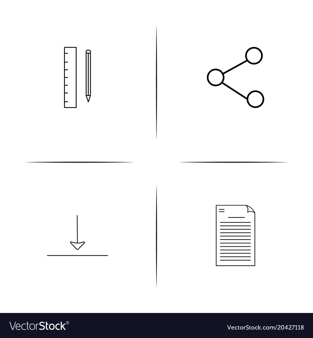 Web and text simple linear icon setsimple outline