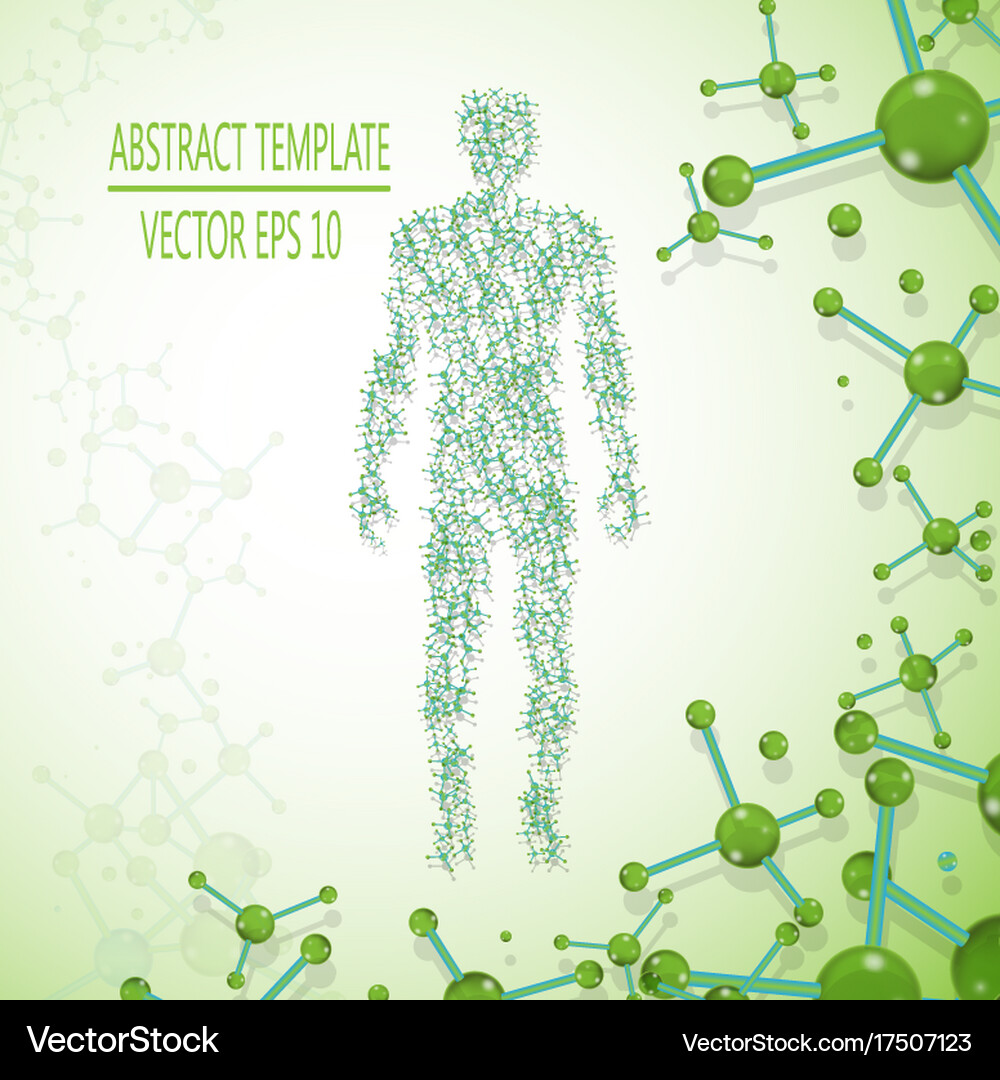 Abstract molecule based human figure concept Vector Image