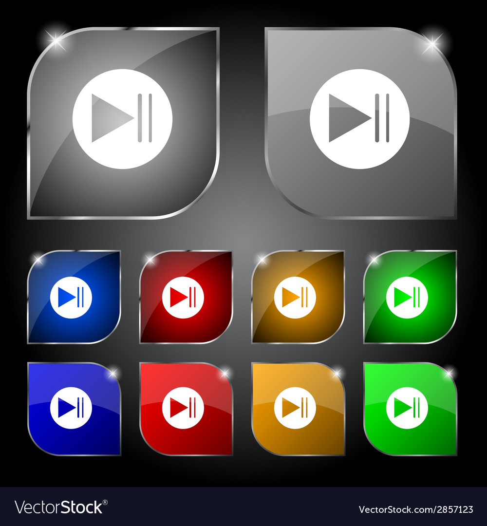 Arrow sign icon next button navigation symbol set