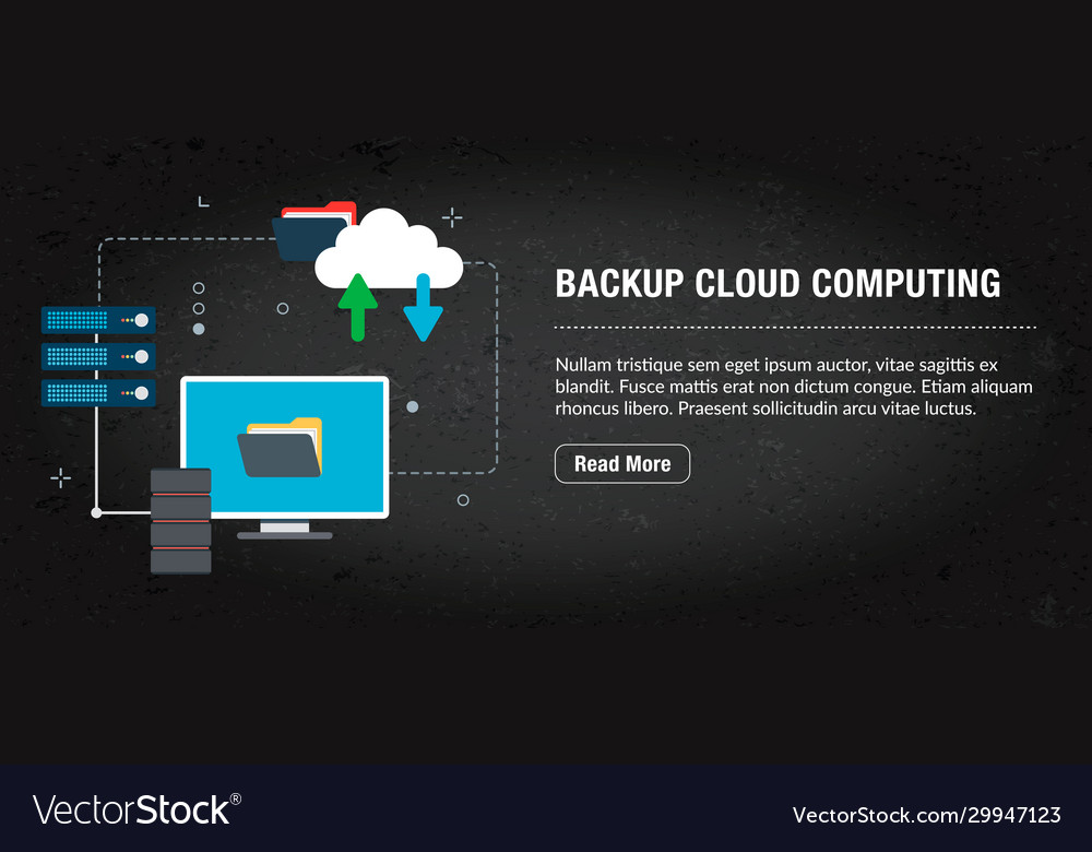 Backup cloud computing banner internet with icons