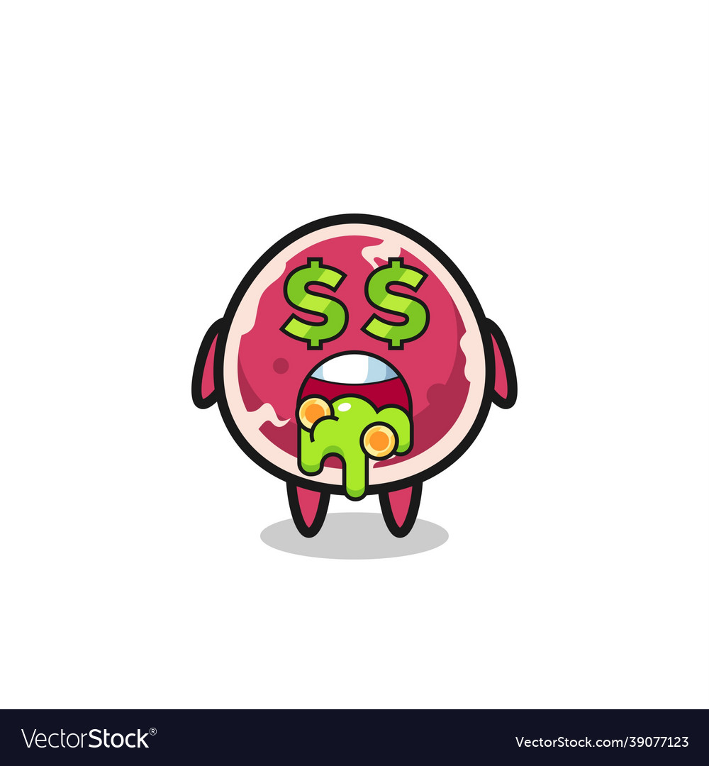 Beef character with an expression of crazy about vector image Beef character with an expression of crazy about