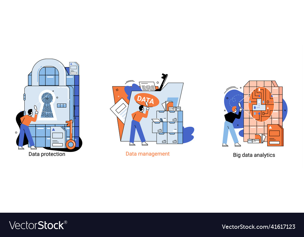 Big data analytics platform management vector image Big data analytics platform management