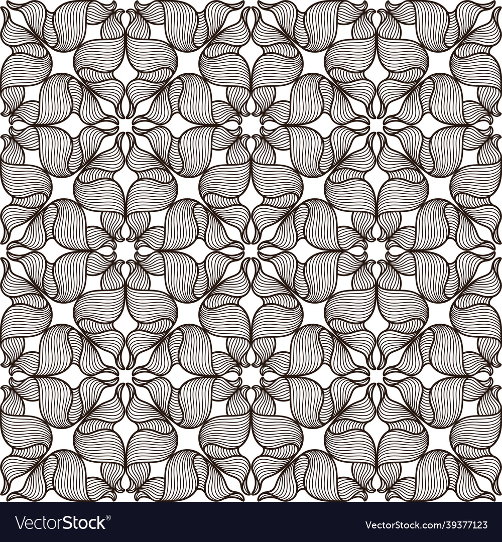 Ceramic tile seamless pattern with wave line curls vector image Ceramic tile seamless pattern with wave line curls