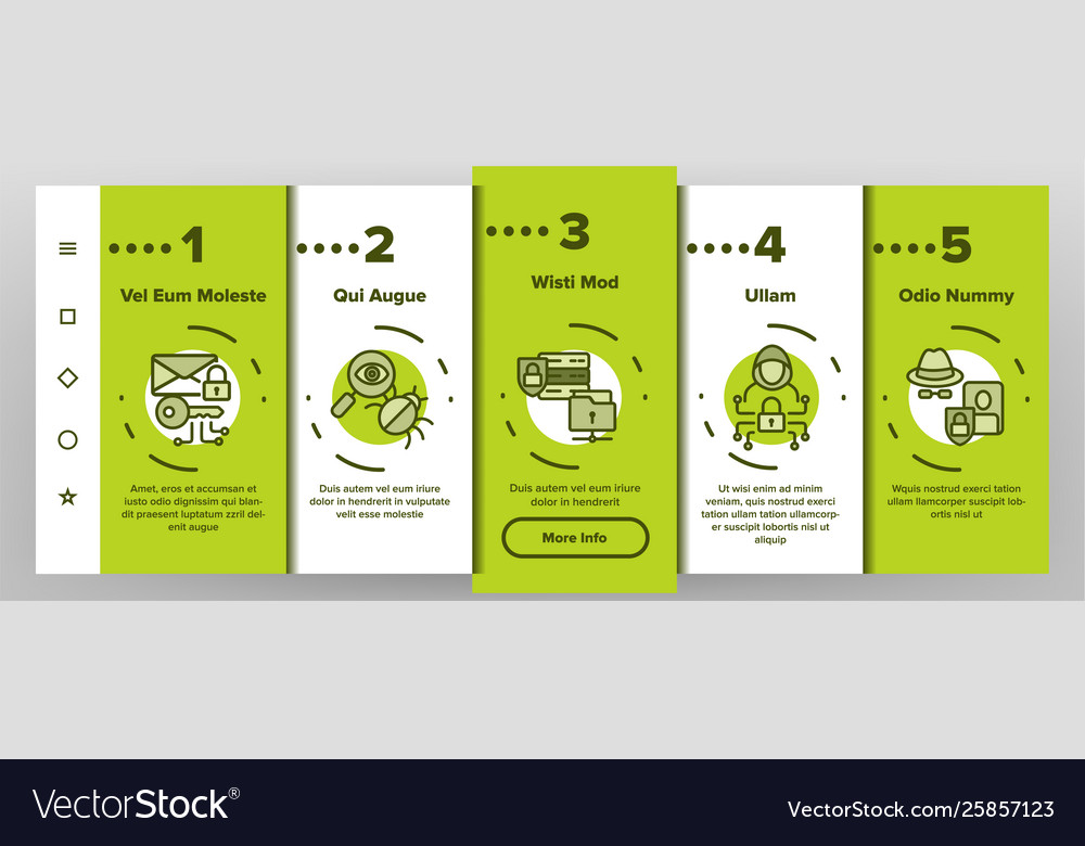 Cipher data protection onboarding mobile vector image Cipher data protection onboarding mobile