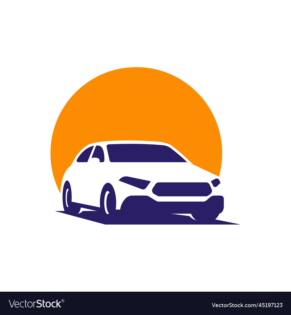City car shadow logo on a sun-filled background