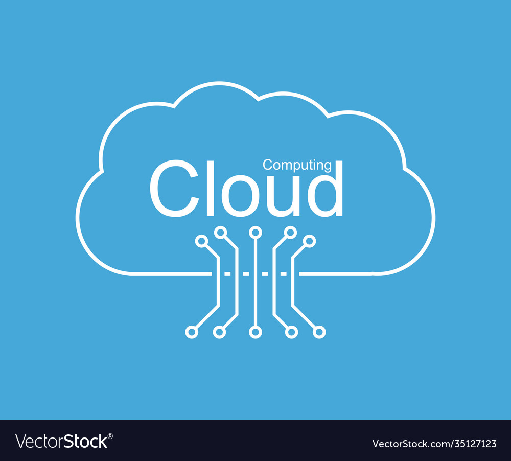 Cloud computing concept design vector image Cloud computing concept design