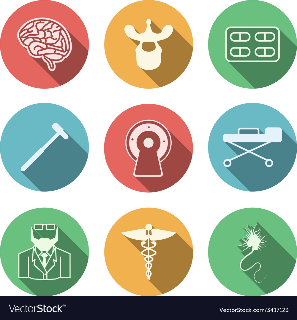 Farbige Icons für Neurologie