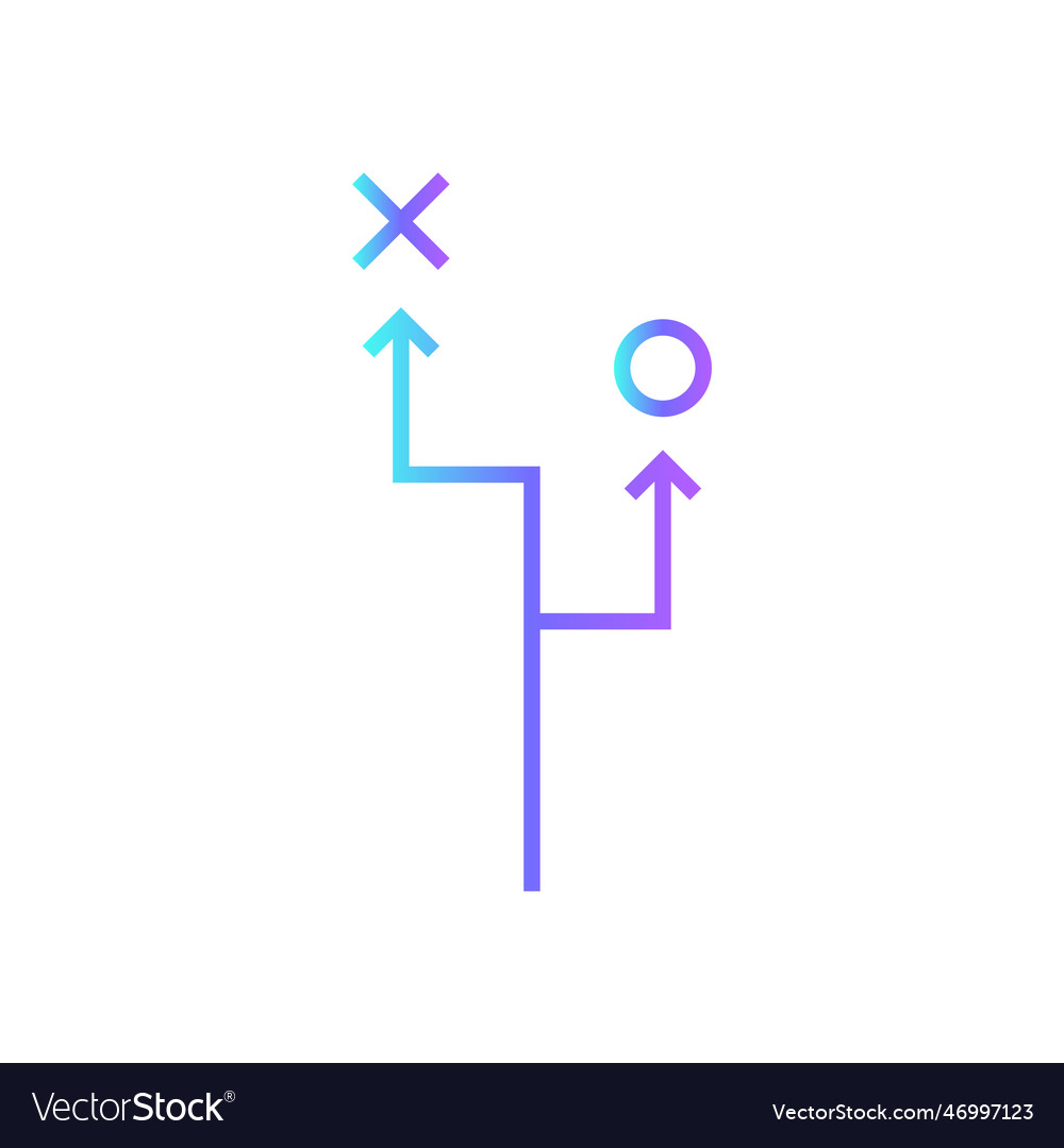Decision data analysis icon with blue duotone Vector Image
