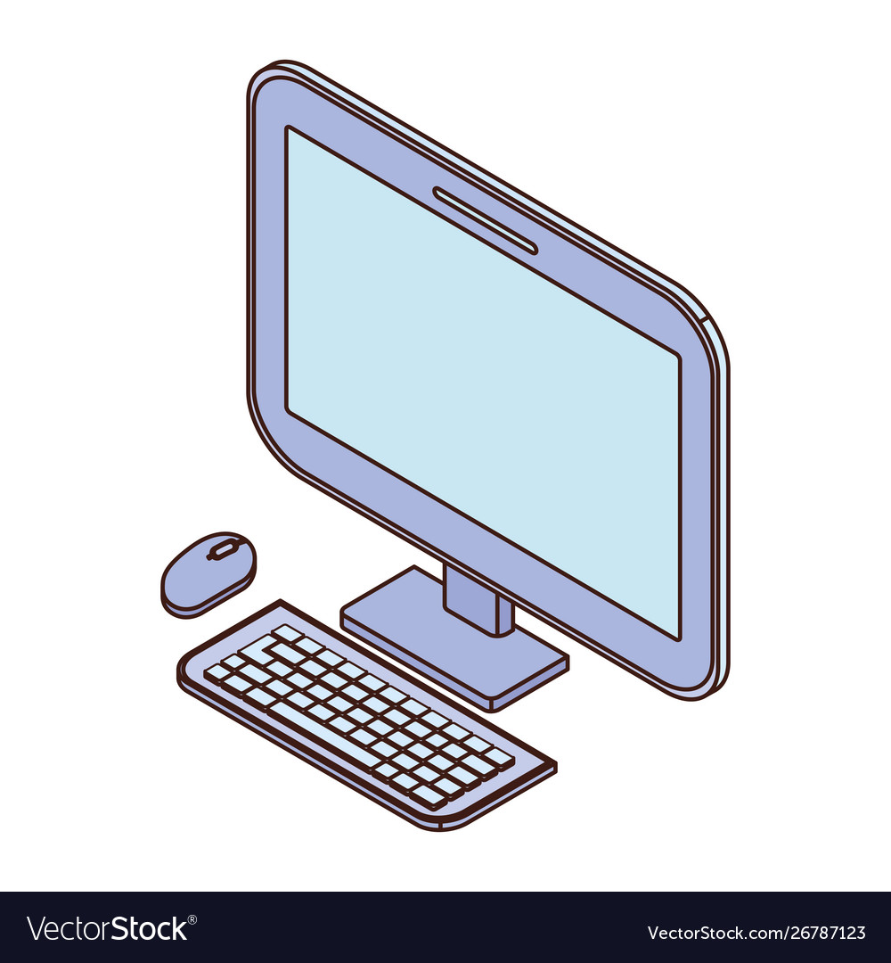 Desktop computer screen with keyboard and mouse