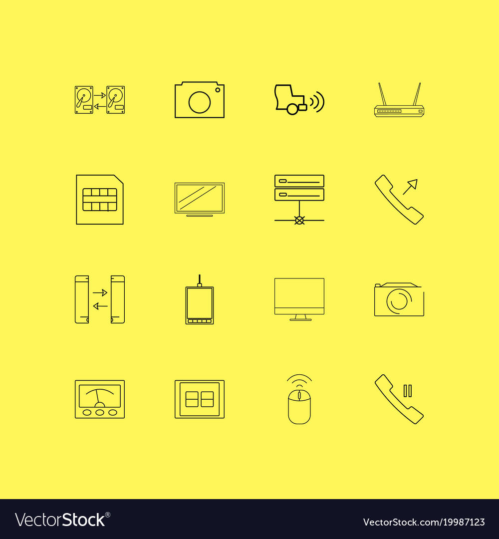 Devices linear icon set simple outline icons