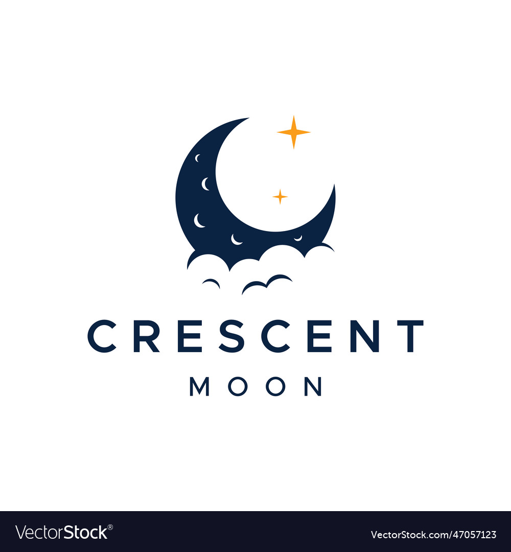 Logo design template crescent and star Royalty Free Vector