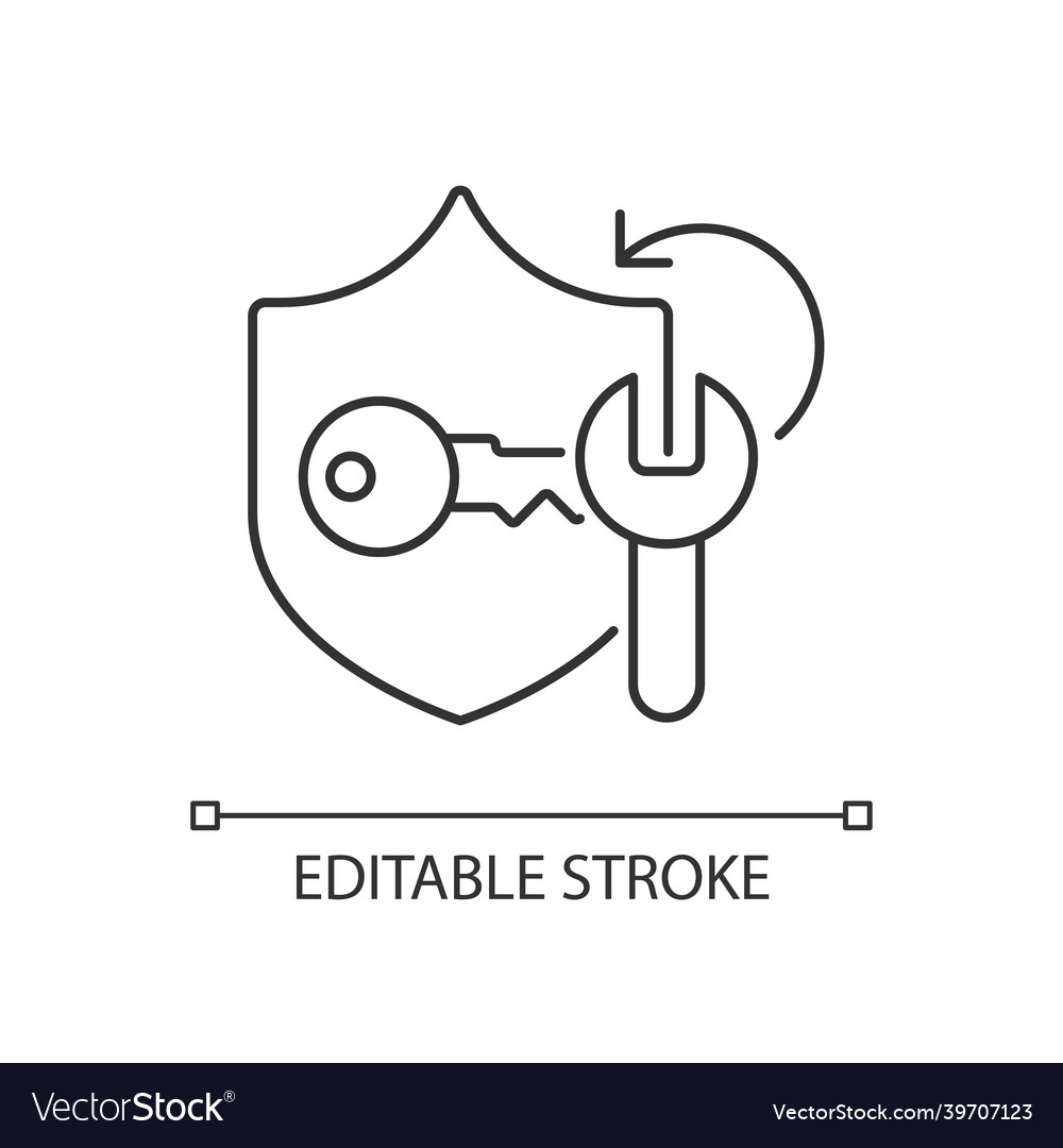 Password cracking linear icon vector image Password cracking linear icon