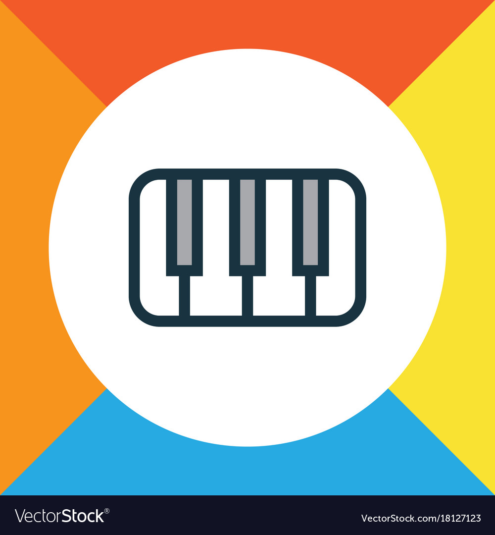 Piano colorful outline symbol premium quality Vector Image