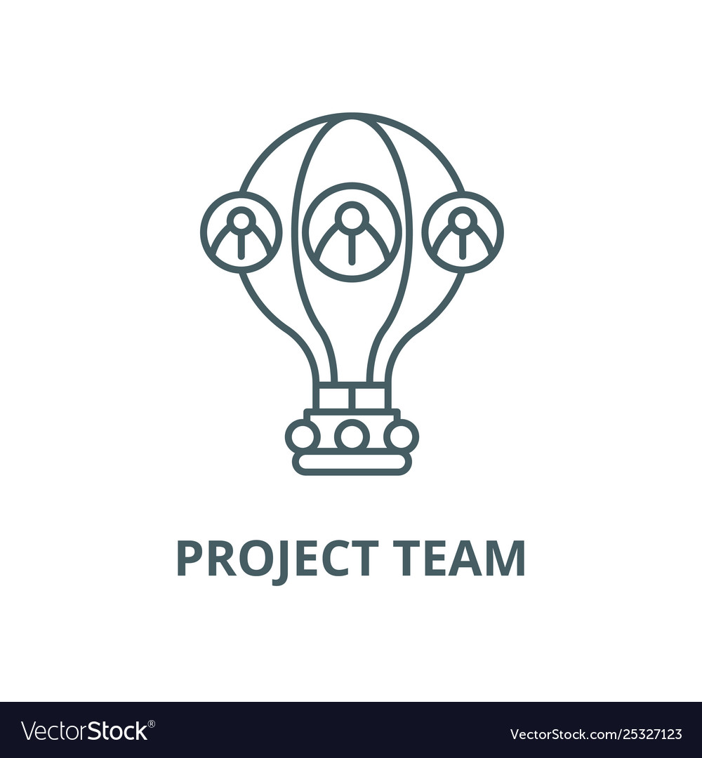 Project team line icon linear concept vector image Project team line icon linear concept