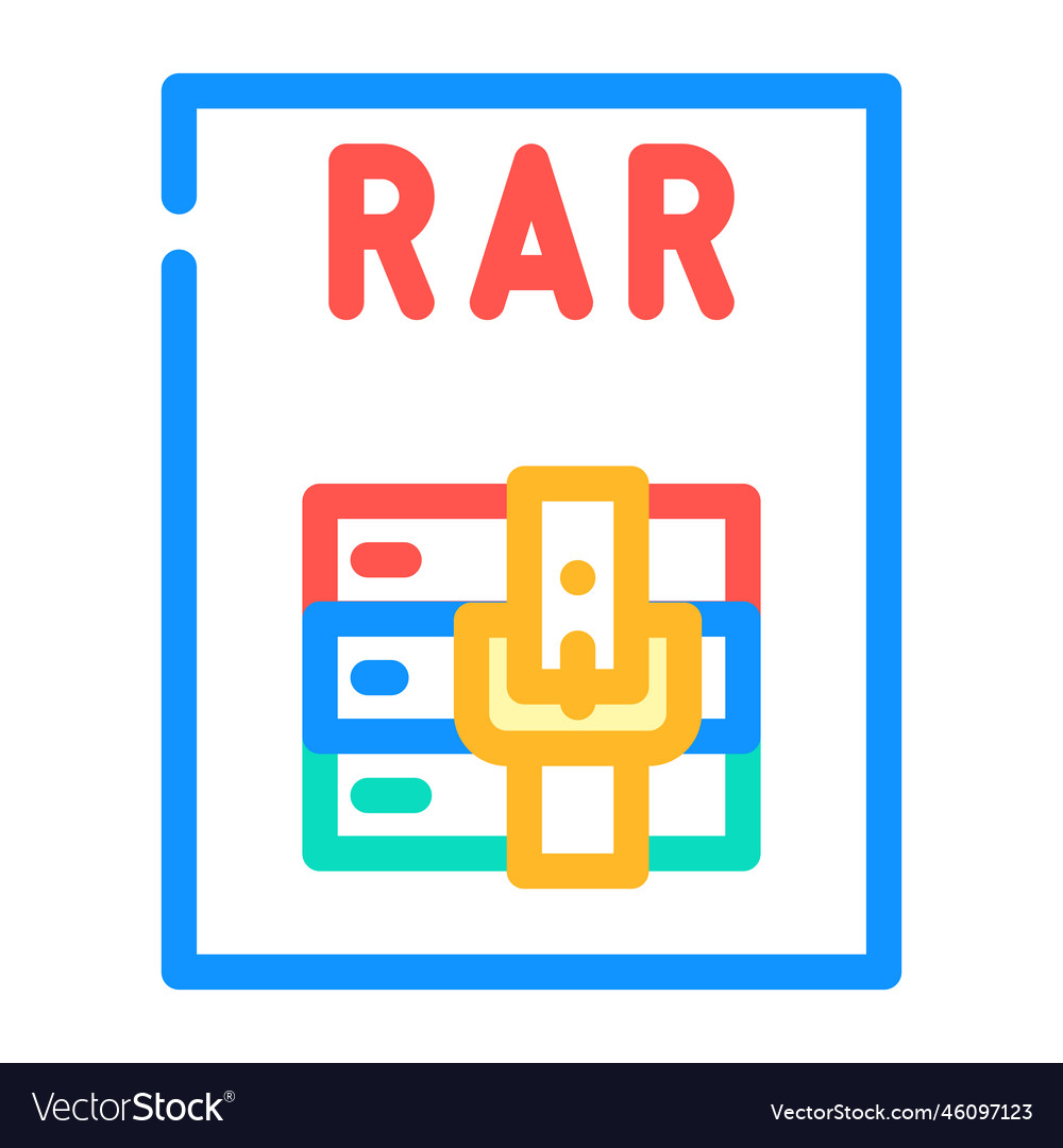 Rar file format document color icon
