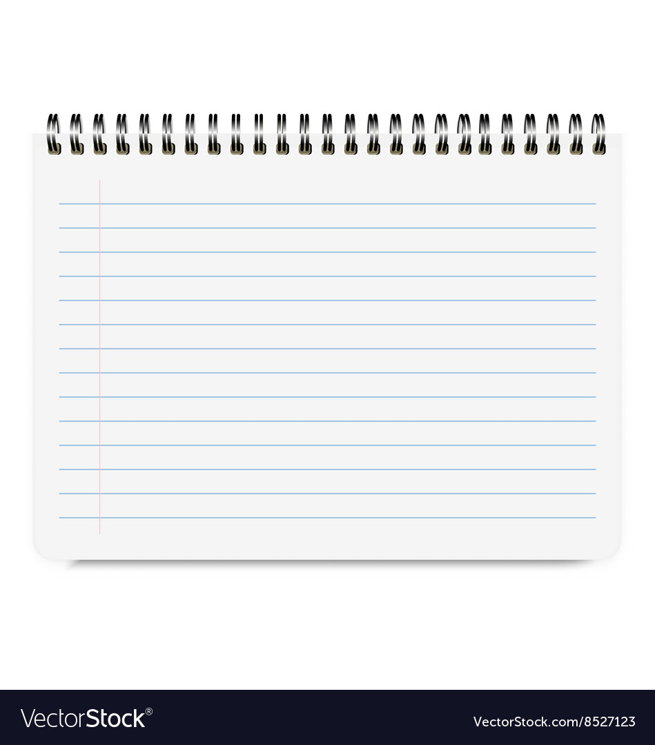 Realistic A4 Notebook with Horizontal Line