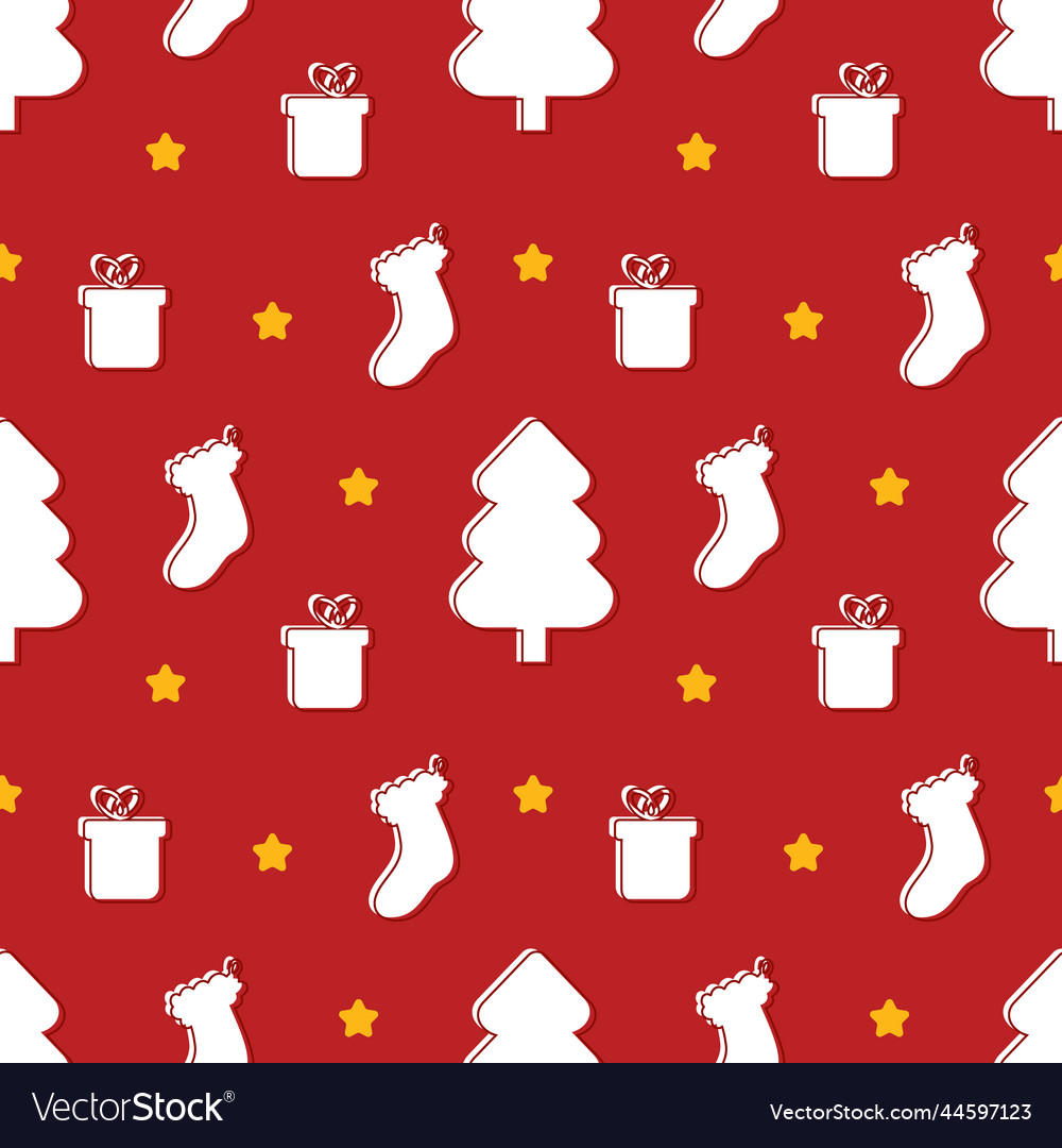 Red christmas pattern background vector image Red christmas pattern background