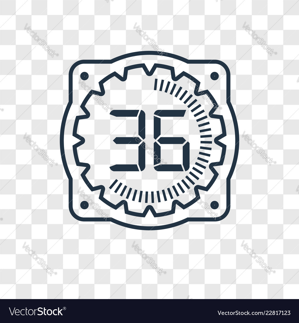 Time concept linear icon isolated on transparent vector image Time concept linear icon isolated on transparent